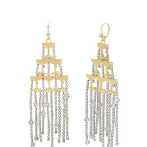 Piper K Gold and Silver Tiered Champagne Glass Earrings